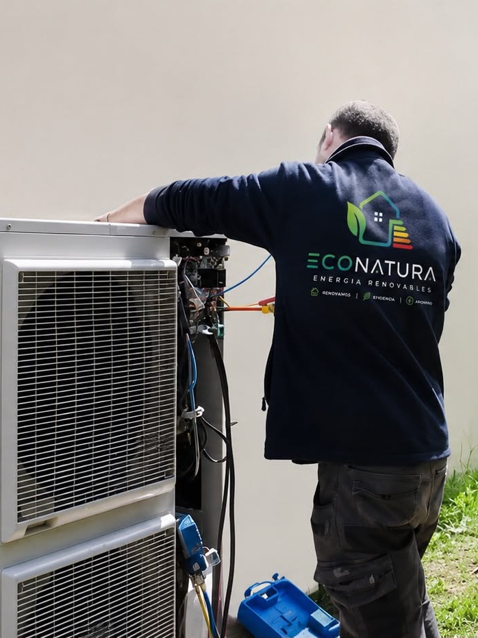 Instalación de aerotermia realizada por ECONATURA